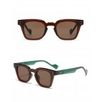 Cool square frame double riveted sunglasses