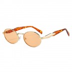 Metal oval small frame sunglasses