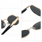 Metal oval small frame sunglasses