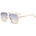 Double beam gradient large frame sunglasses