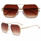 Double beam gradient large frame sunglasses