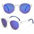 Round coated polarized sunglasses