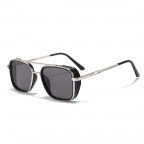 Vintage metal punk twin-beam sunglasses