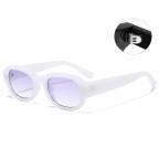 Jelly colored oval sunglasses with small frame