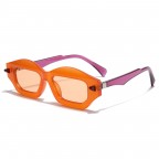 Polygon small frame color contrast sunglasses