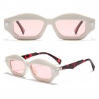 Polygon small frame color contrast sunglasses