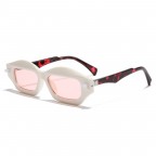 Polygon small frame color contrast sunglasses